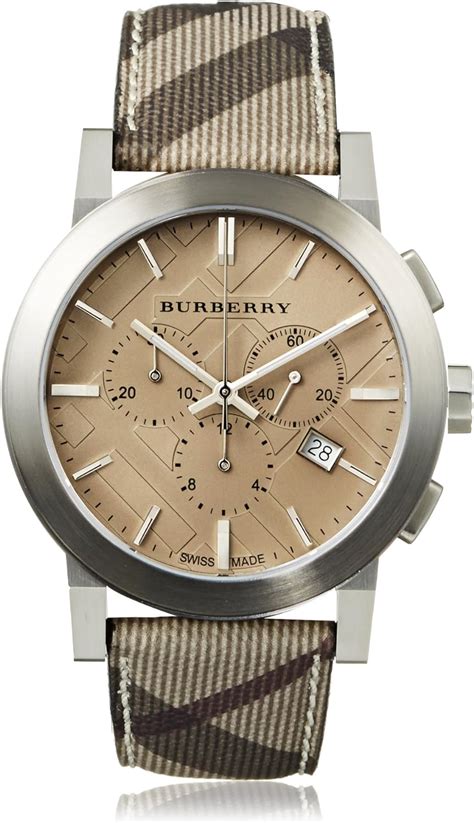 burberry watch bu9361|BURBERRY Men's BU9361 Smoke Check Strap/Brown Stainless .